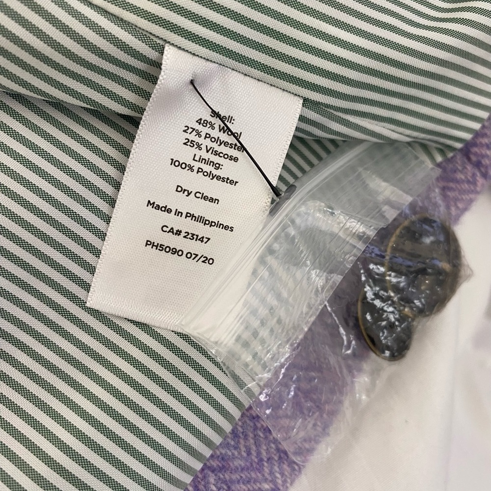 Talbots Lavender Heringbone Wool Blazer - Picture 9 of 9